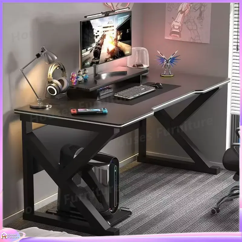 Desk Setup L Shaped - Cafe Metal Gaming Desk Zwarte MDF