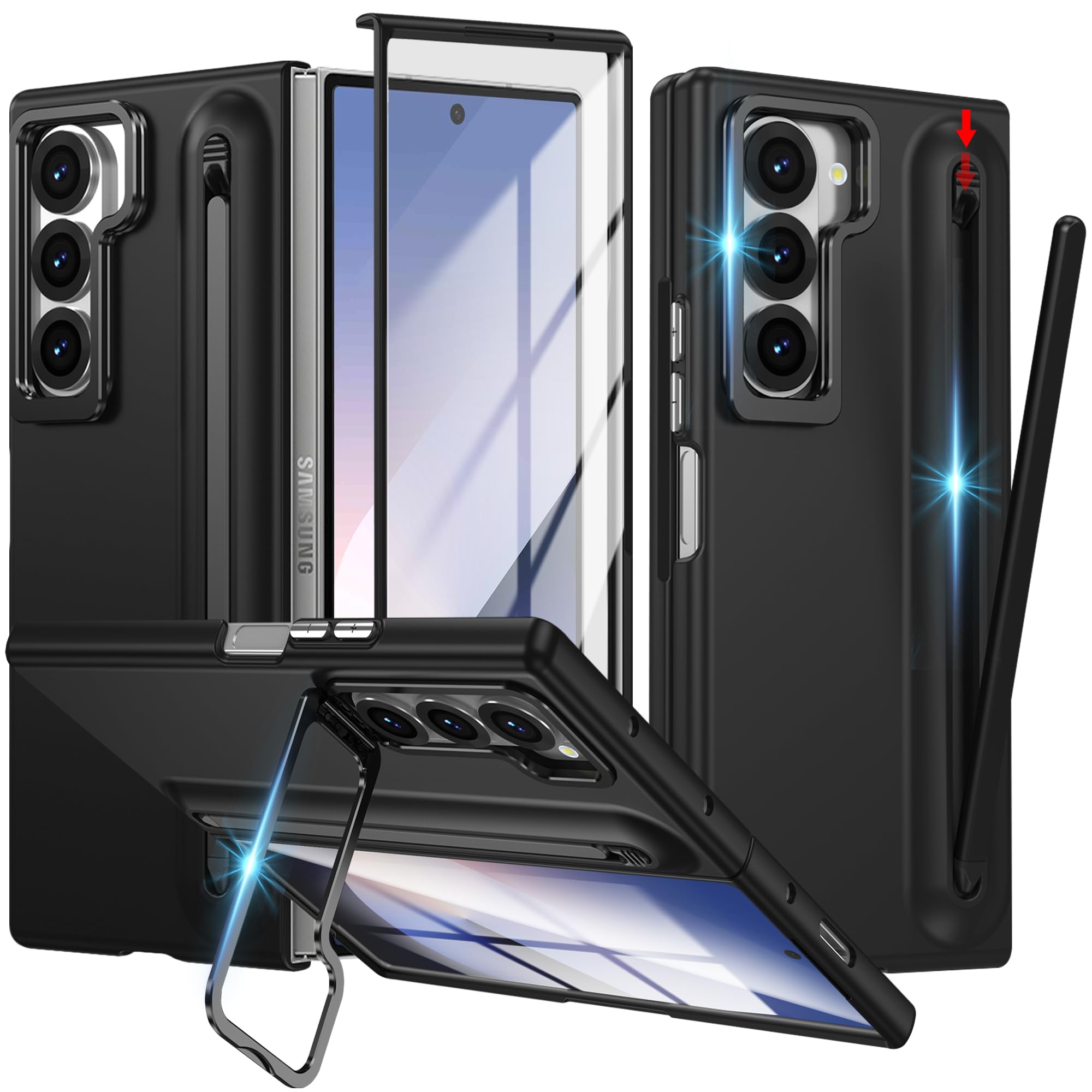 Pen Cup Magnetic - Metalen Lenshouder Telefoon Cover Voor Samsung