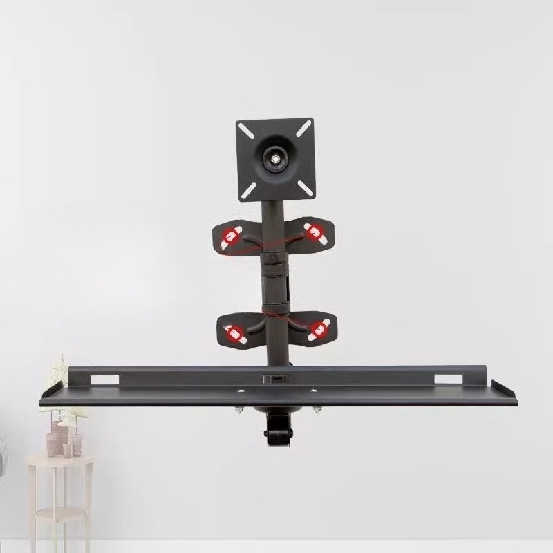 Desk Setup Living Room - Verstelbare wandtoetsenbordlade Ergonomische bureau-organizer Ruimtebesparende intrekbare