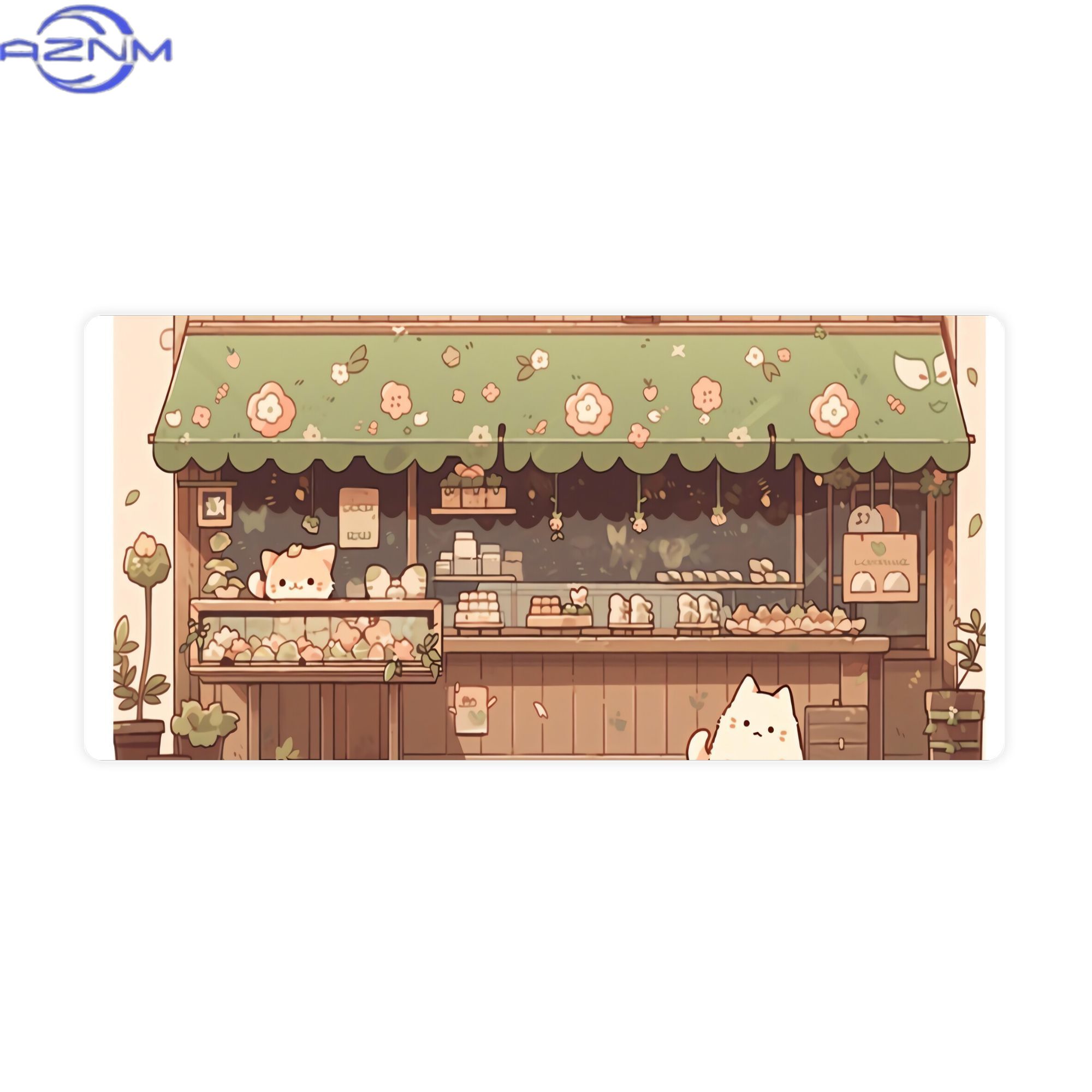 Your Desk Setup - Cat Bakery Aesthetic Green Shop Grote