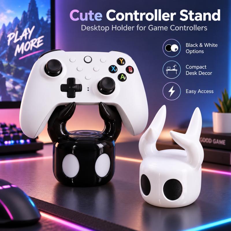 Desk Setup Cute - Leuke gehoornde gamecontrollerstandaard, desktop gamepadhouder voor