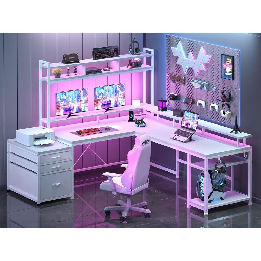 104-inch L-vormig bureau voor  - Desk Setup L Shaped recensie en prijs