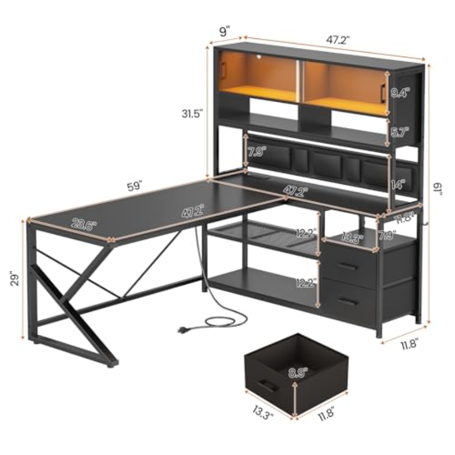L-vormig gamingbureau met opbe - Desk Setup L Shaped recensie en prijs
