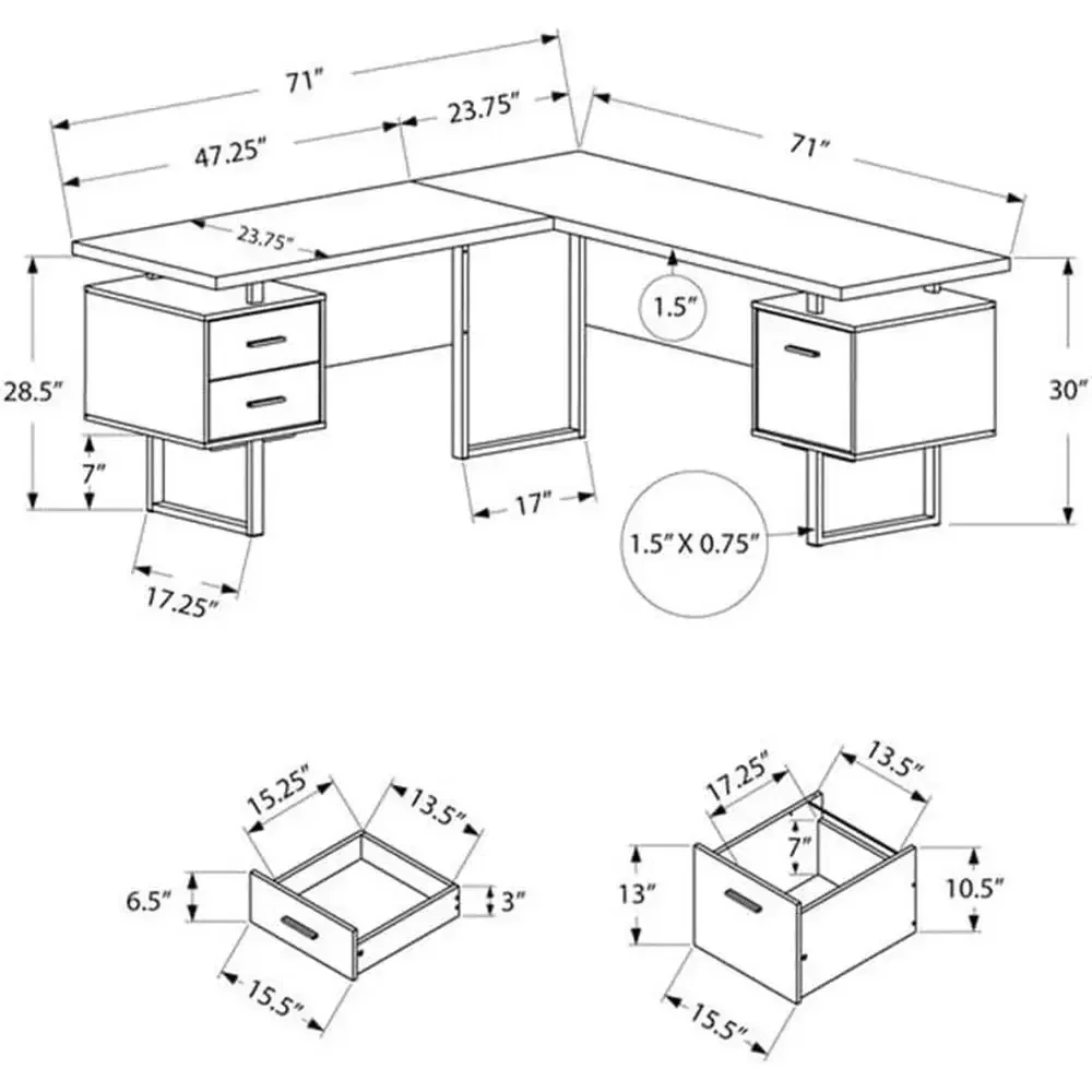 L-vormig computerbureau van 70 - Desk Setup L Shaped recensie en prijs
