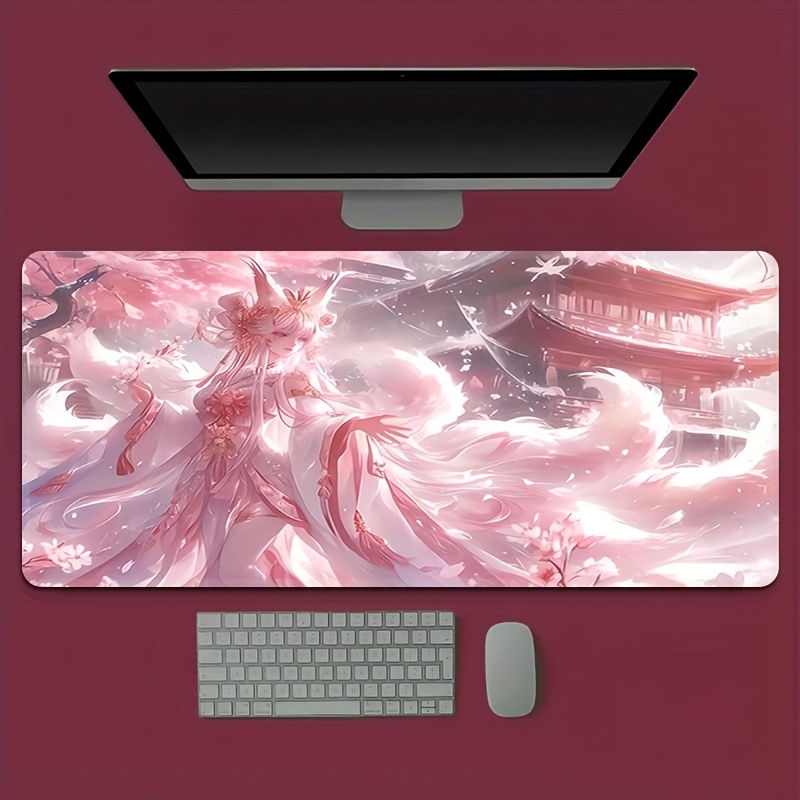 Anime Fox Girl bureaumat, uitg - Desk Setup Aesthetic recensie en prijs