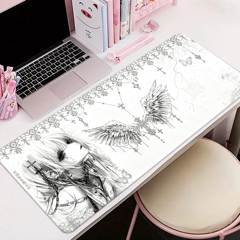 Leren muismat Zwart Wit Anime  - Desk Setup Mat recensie en prijs
