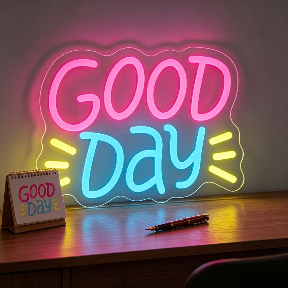 Good Day Neon Sign LED Kleurri - Desk Setup Aesthetic recensie en prijs