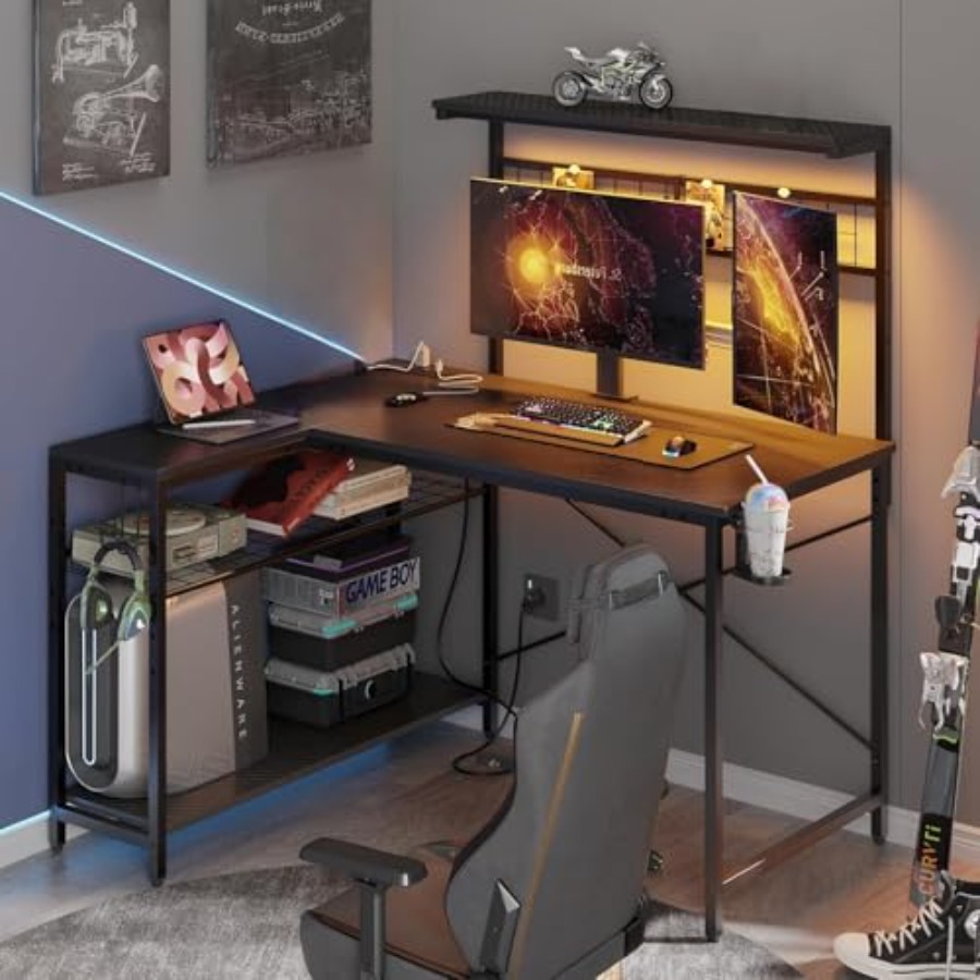 42 inch gamingbureau met stopc - Desk Setup L Shaped recensie en prijs
